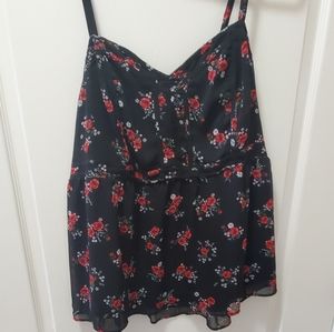 Torrid size 2 black with rose print